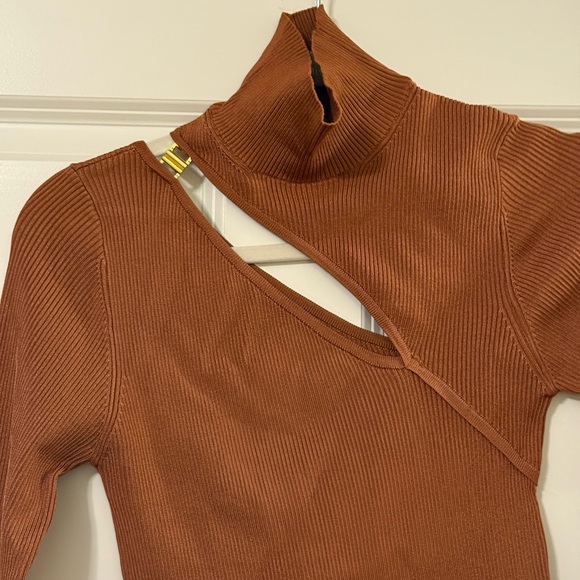 Zara Rust Ribbed Knit Top - Picture 4 of 6